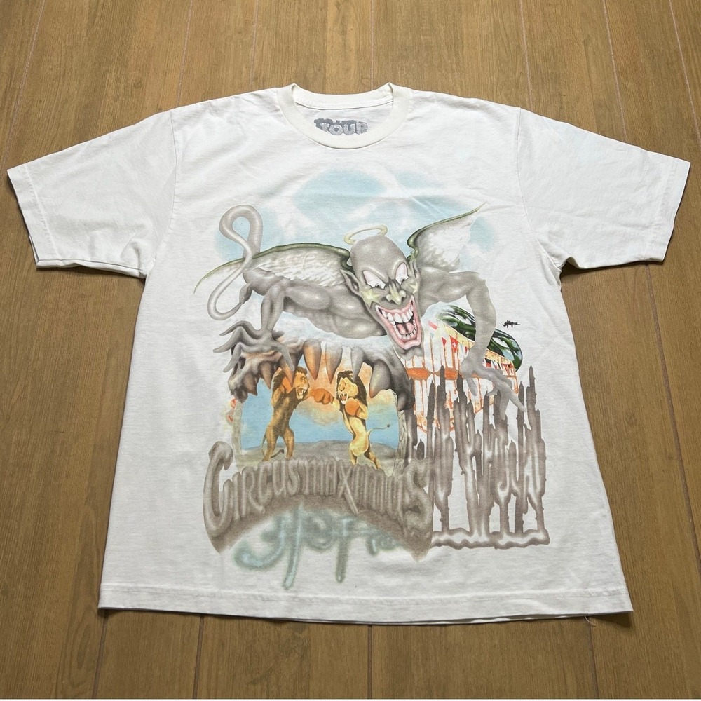 Travis Scott T-Shirt Mens Large White Circus Maximus Utopia Tour 2024 Graphic